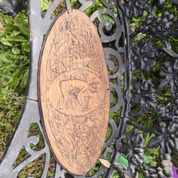 Antique Vintage Wood Carved Woman pediment Medallion Furniture 18 Art Nouveau